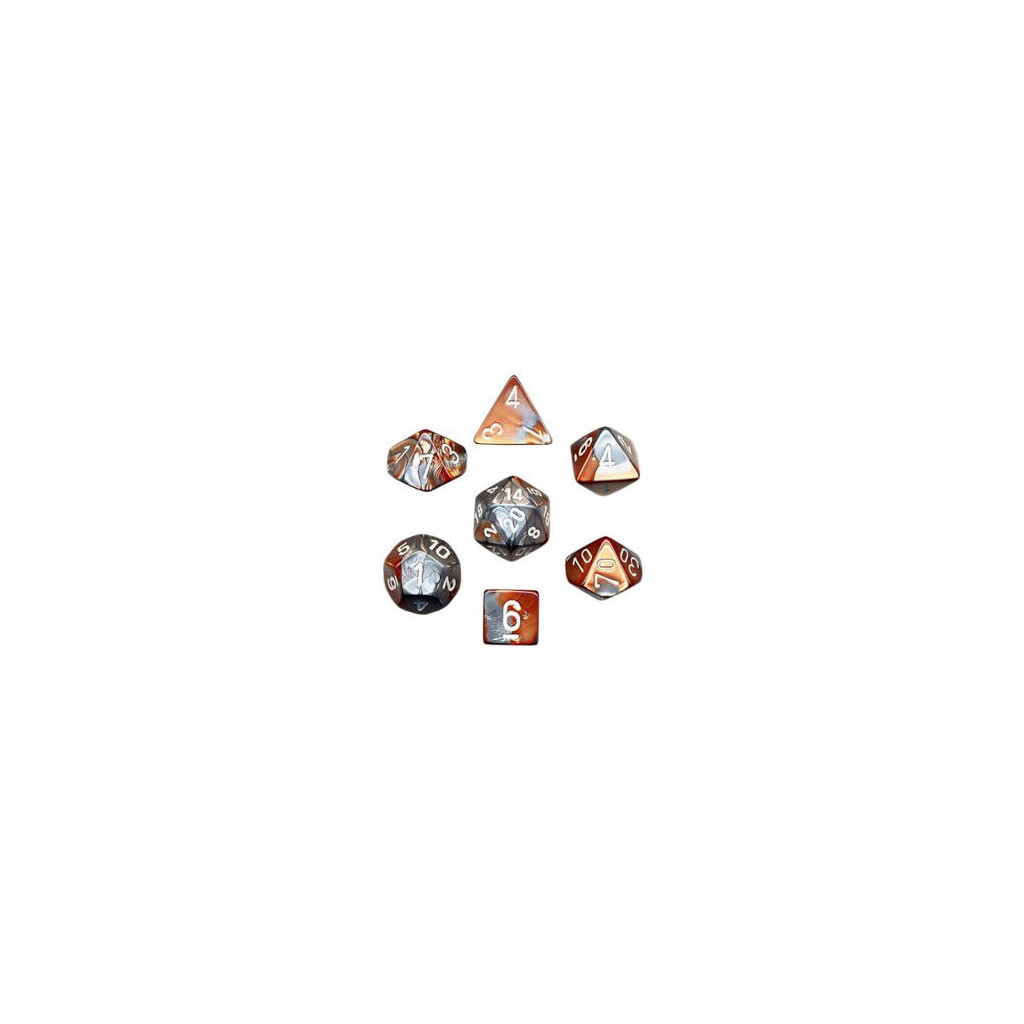 Set de 7 Dés - Gemini Cuivre et Acier (Chessex 26424)