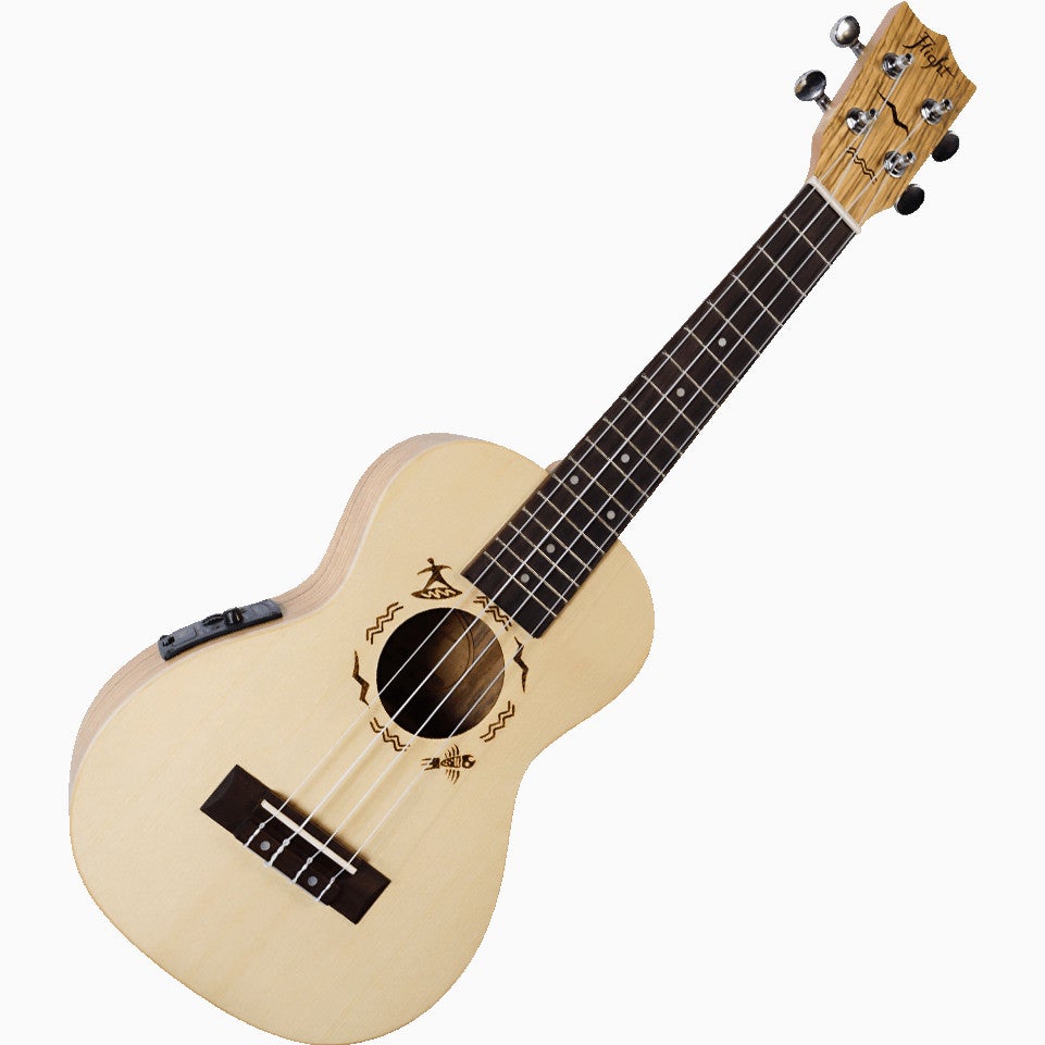 Flight Designer Series DUC525E SP/ZEB elektrisch-akoestische concert ukelele met gigbag