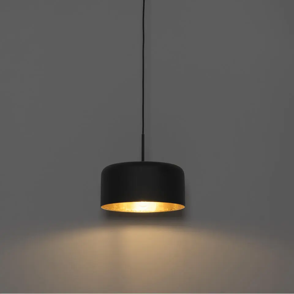 Qazqa hanglampen jinte zwart e27