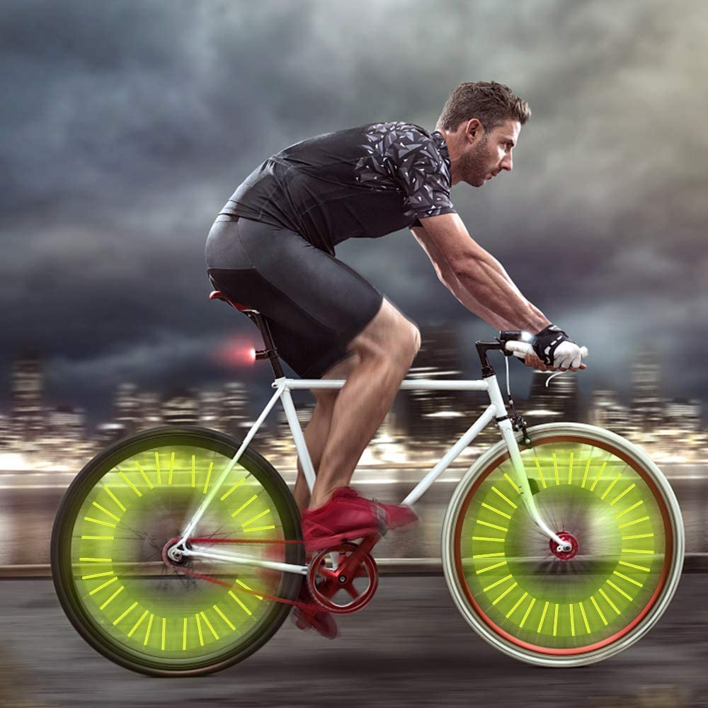 (12er Set) 75mm Fahrrad Velo Speichen Reflektoren - Gelb