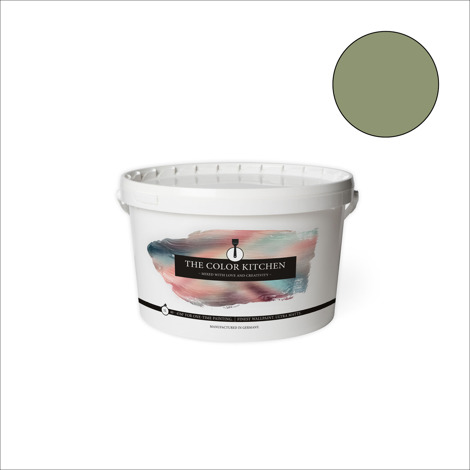 The Color Kitchen Wandfarbe Balmy Basil - grün matt - 5 Liter