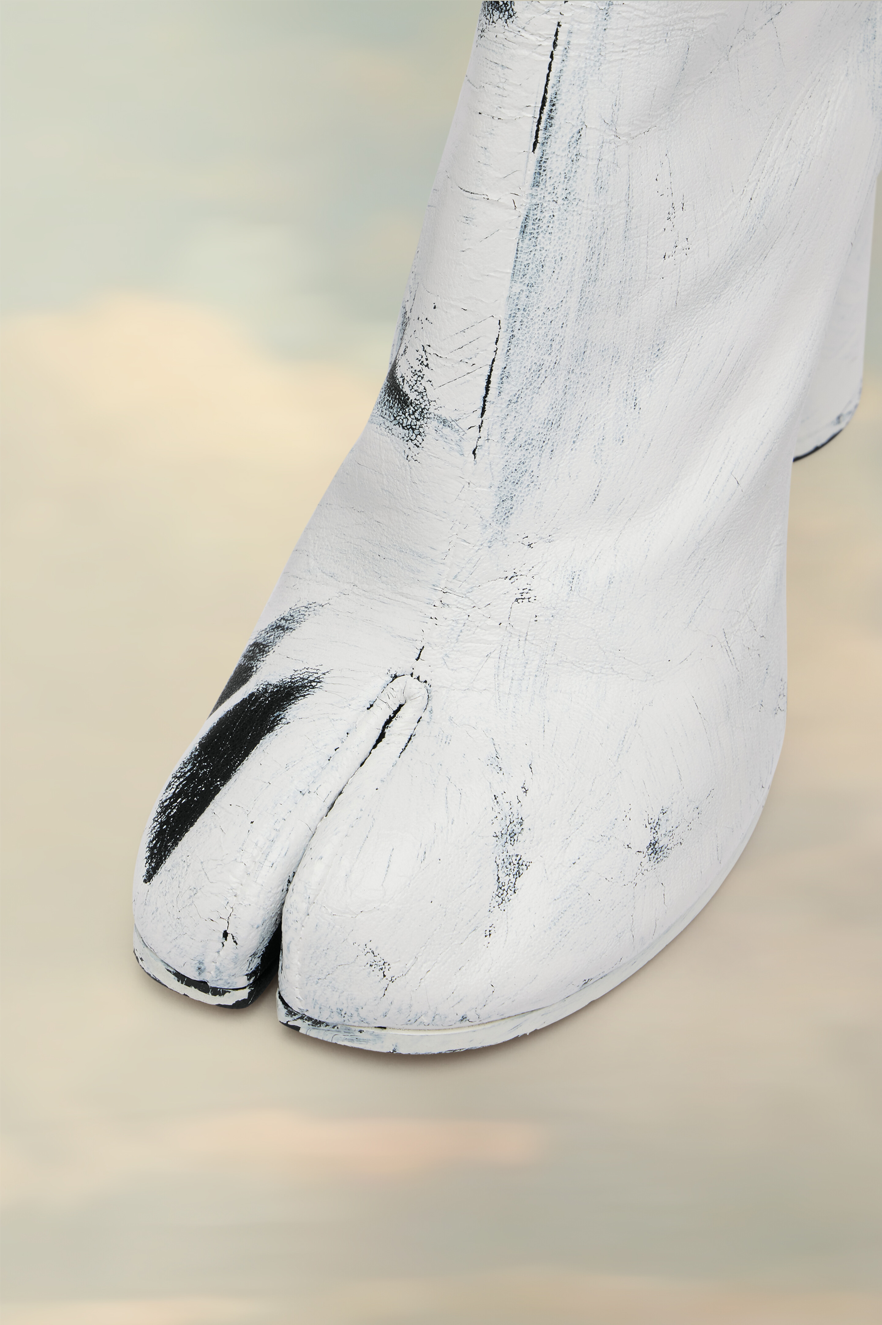Bottines Tabi Bianchetto Noir à Talon Bloc