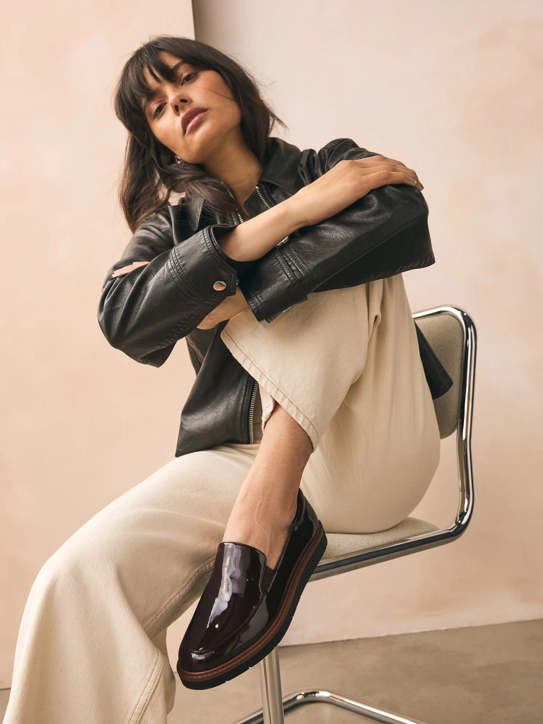 Bruin gepantenteerd - Forever Comfort® Slip On Clean Chunky Sole Loafers