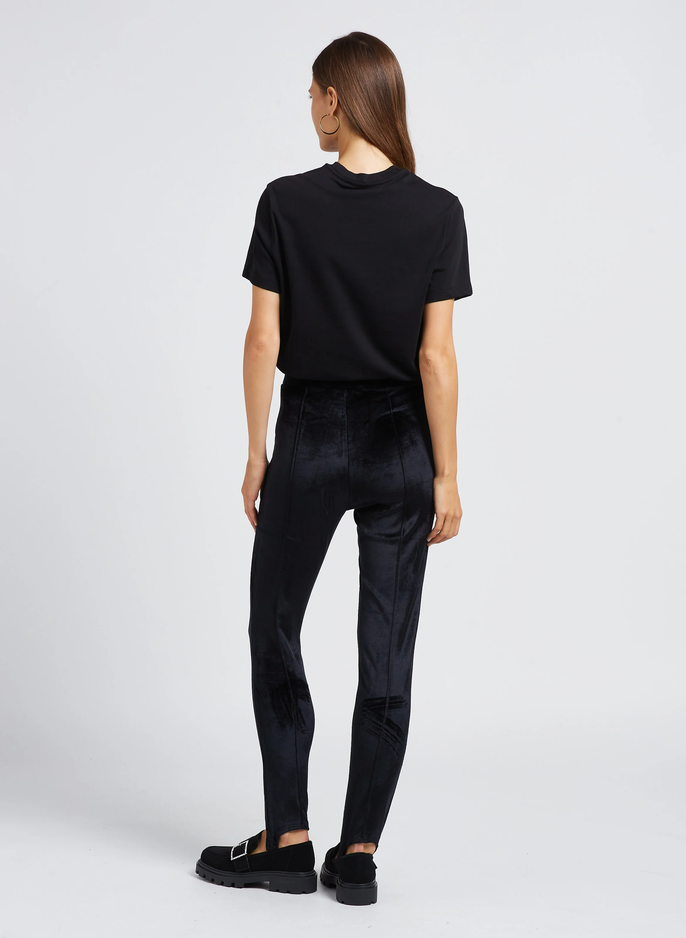 Legging fuseau taille haute en coton | Noir