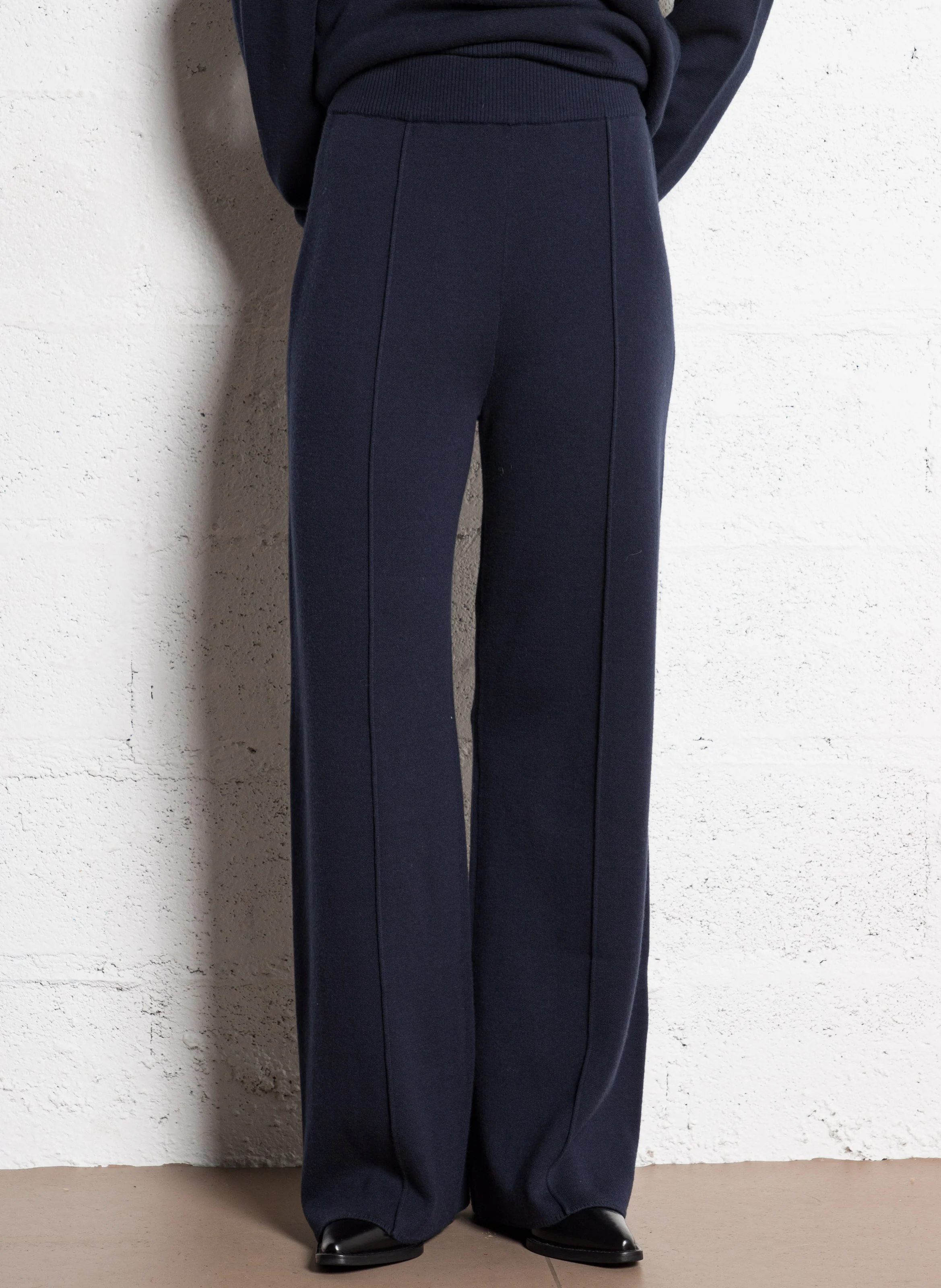 CONSTANTI - Pantalon large en laine mélangée | Bleu