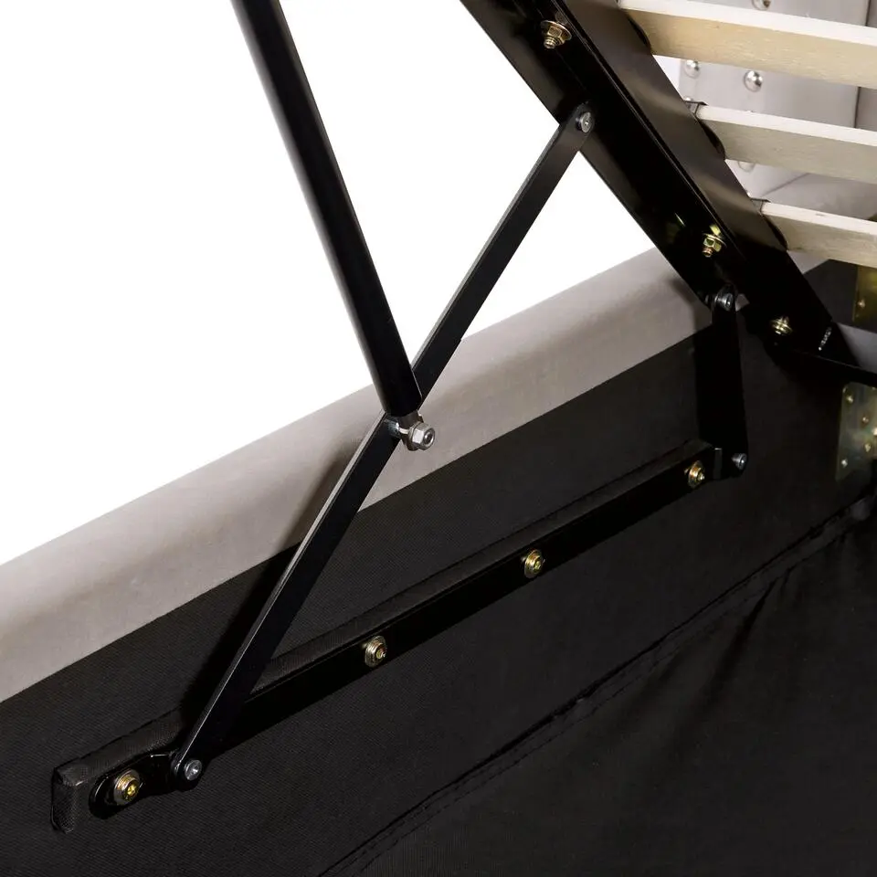 LUBBON - Bed met opbergruimte - Lichtgrijs - 140 x 200 cm - Fluweel