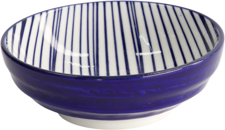 Tokyo Design Studio Nippon Blå fad 9,5x3cm Linjer Blue/white