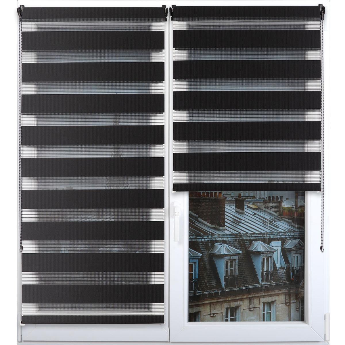 STORE ENROULEUR LUMIERE NUIT 120X180CM NOIR