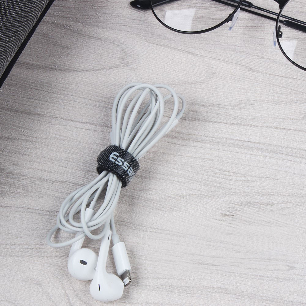 (30er Set) 15cm Wiederverwendbare Stoff Kabelbinder Kabel Organizer Kabel Clip Kabelhalter - Schwarz