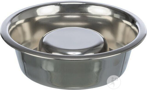 Trixie Slow Feeding Gamelle En Acier Inox 1,1l/ø 21cm 1 Pièce