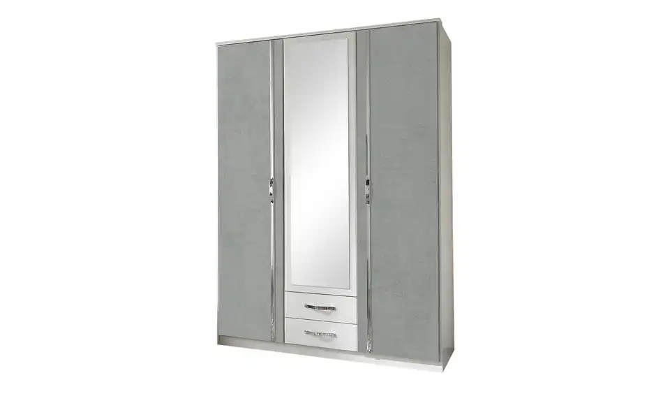 Kleiderschrank Duo 135 cm Steingrau, Weiß