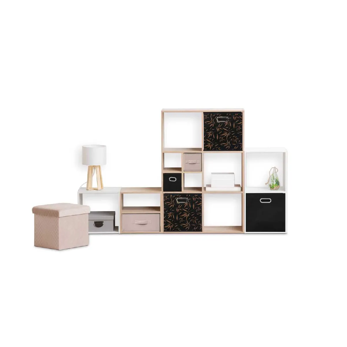 Boîtes de Rangement Tissu Noir Five Simply Smart