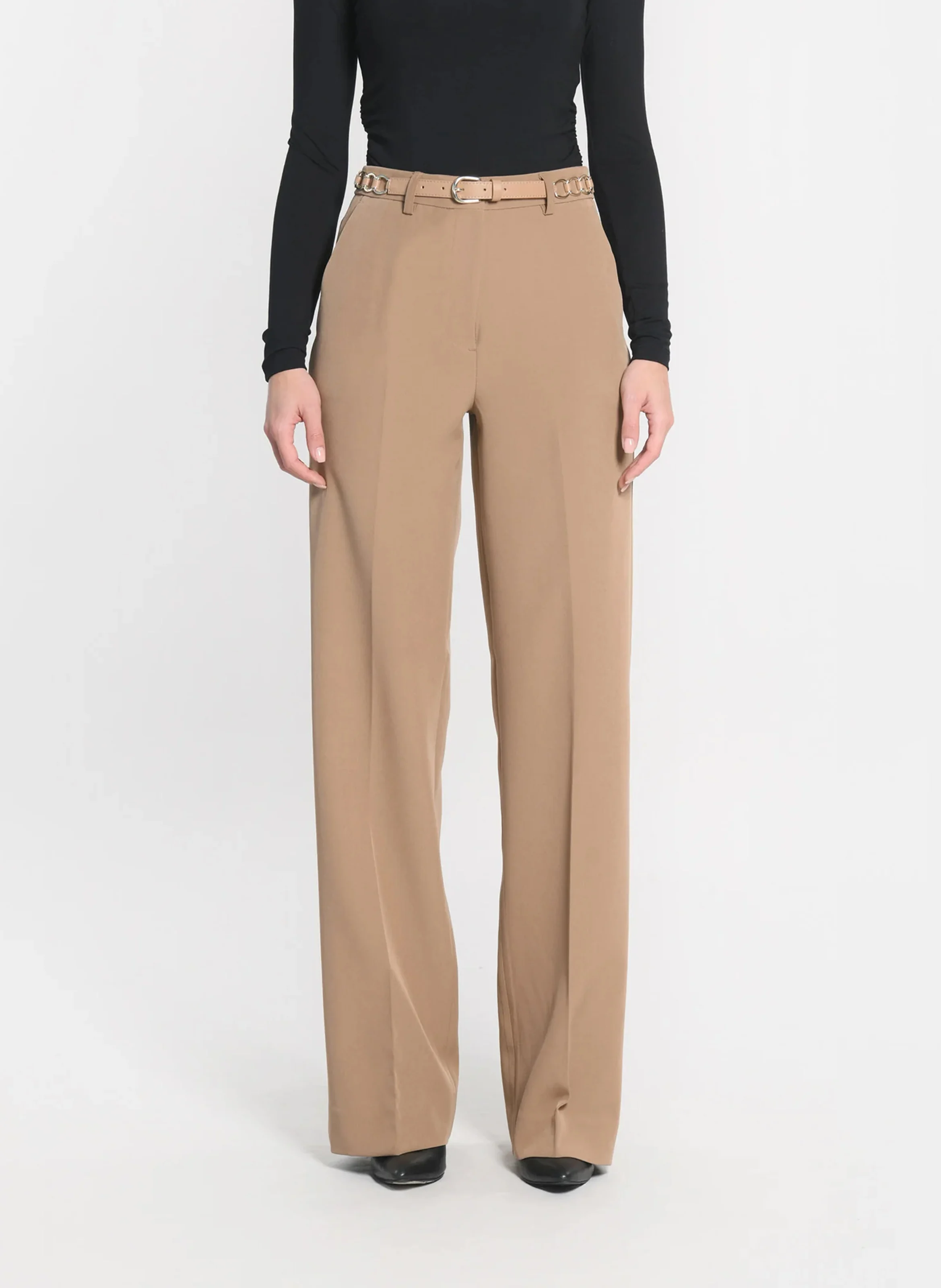 MATHILDA - Pantalon de tailleur droit| Marron