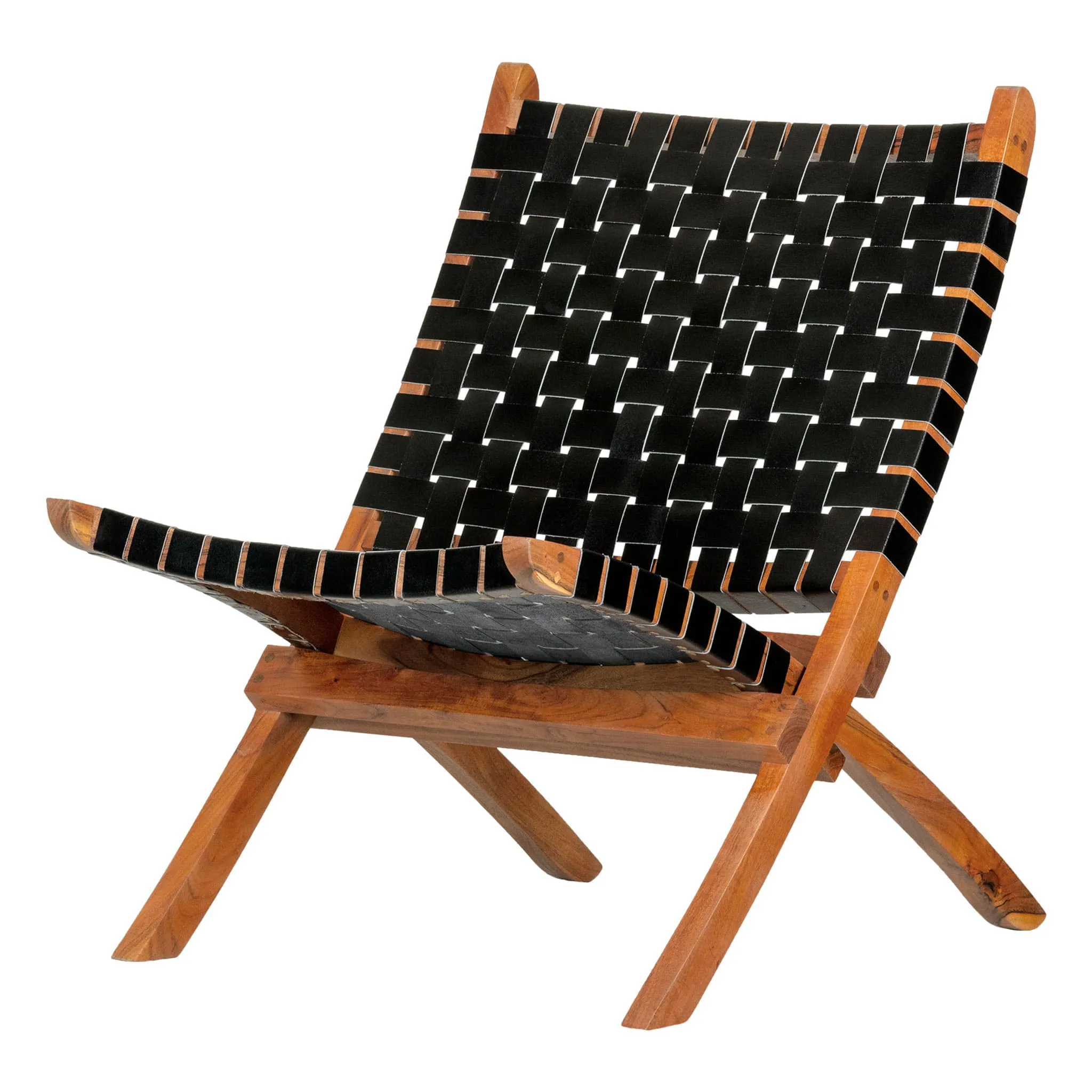South Shore Fauteuil en Cuir Tressé Balka - Noir Mat