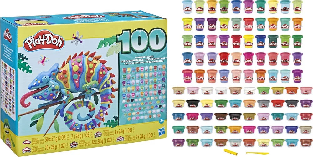PLAY DOH -  WOW COFFRET 100 POTS DE PATE A MODELER