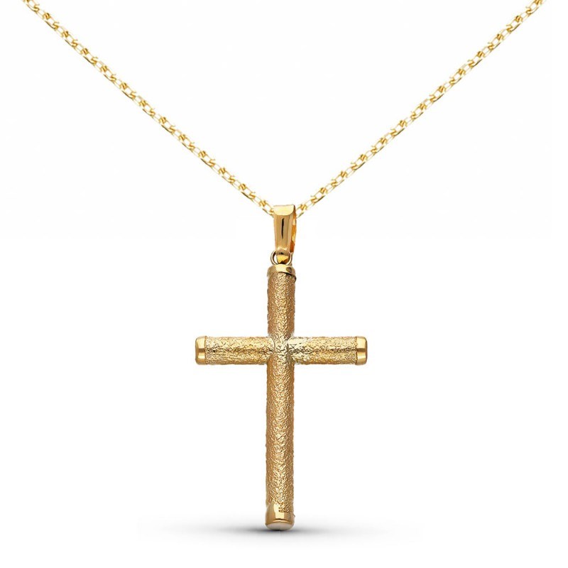 Collier - Médaille Croix Or Jaune - Chaine Dorée
