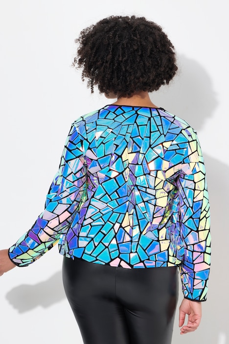 Jacke, Straight Fit, Regenbogen-Patchwork