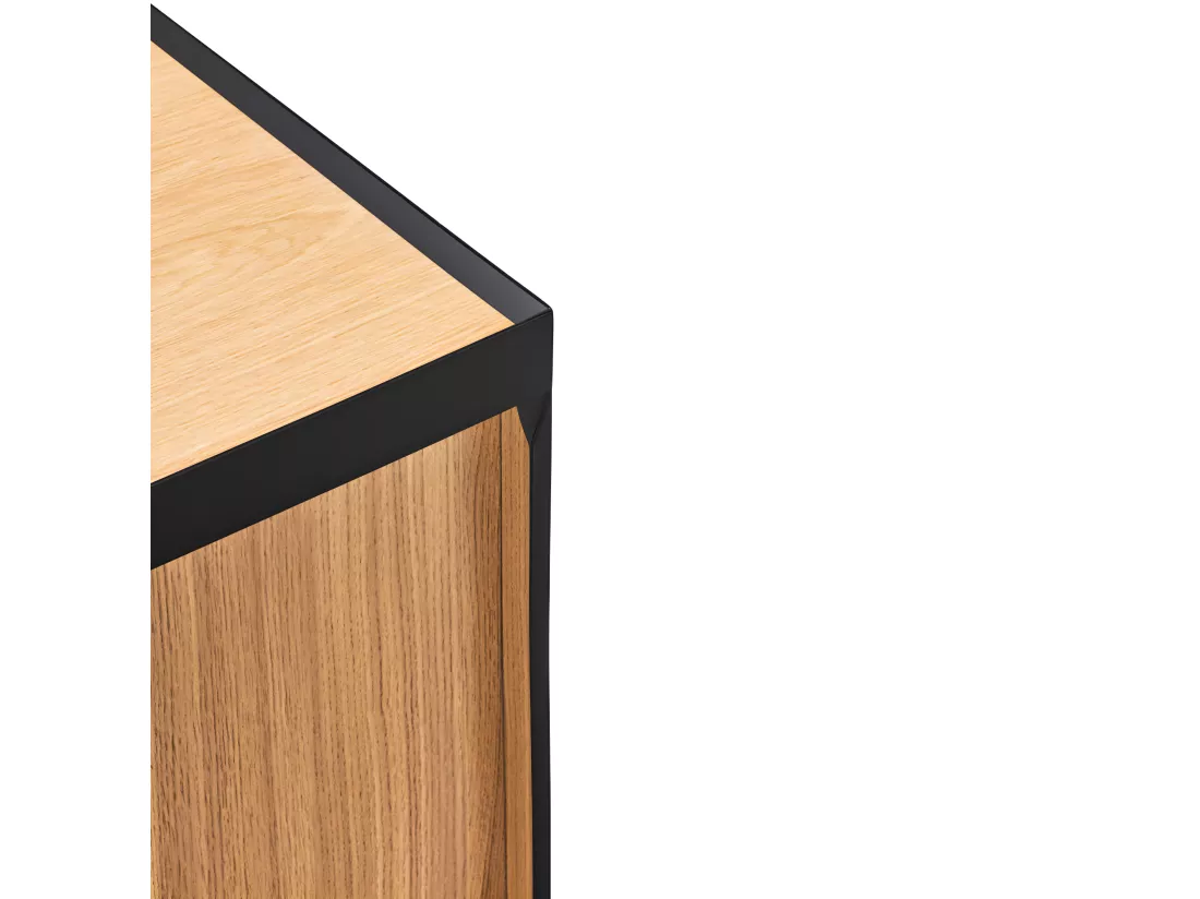 Arista - Buffet en bois 4 portes 3 tiroirs L165cm : Couleur - Noir