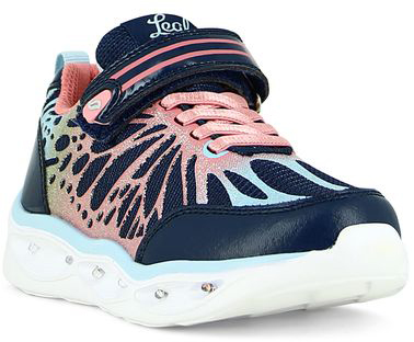 Leaf Malmen Blinkende Sneakers, Navy/Pink