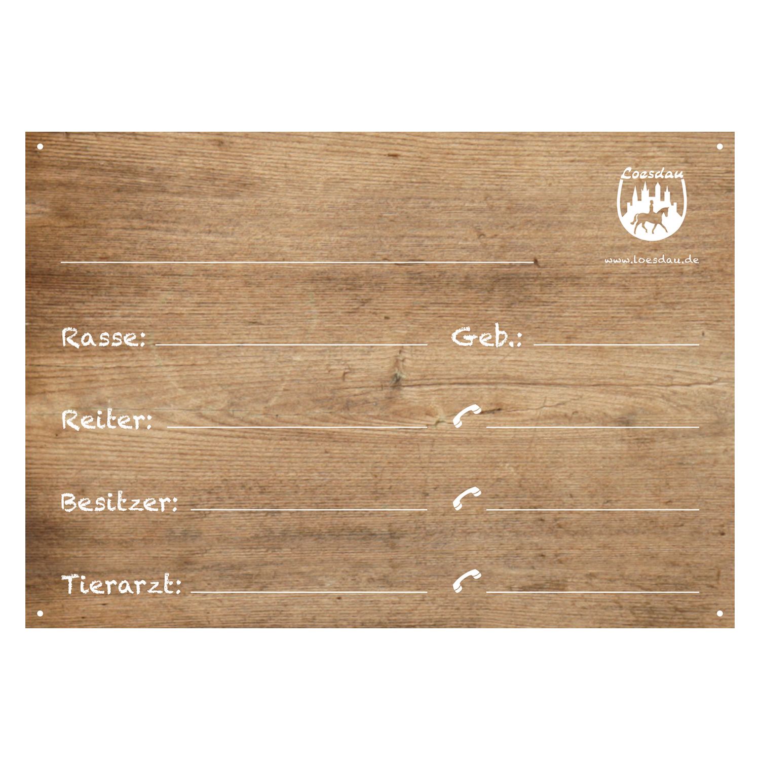 Loesdau Stalltafel aus Kunststoff  - 30 X 21 CM - HOLZ