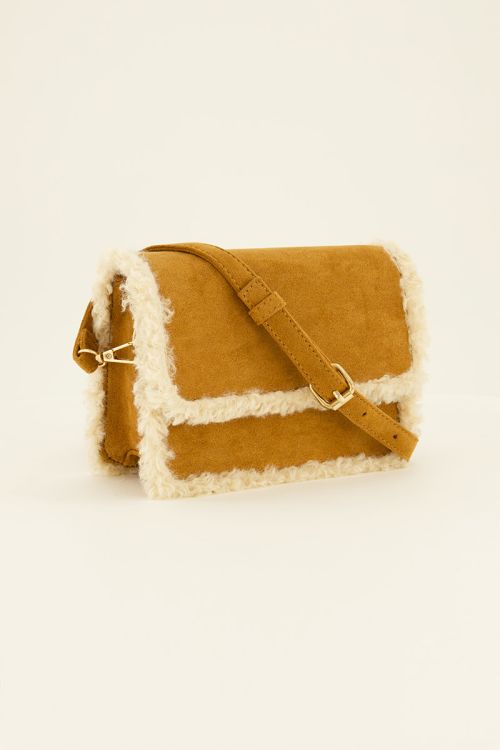 Cognac crossbody tas teddy