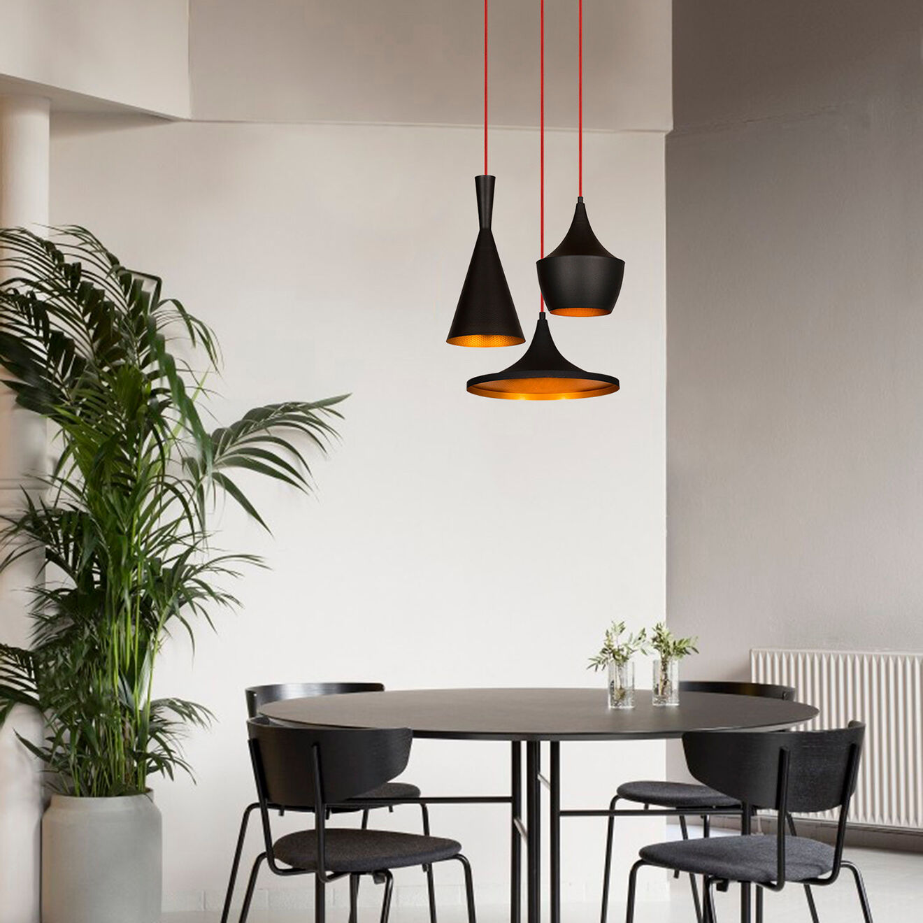 Opviq Suspension Elmas noir/doré - 51x130 cm