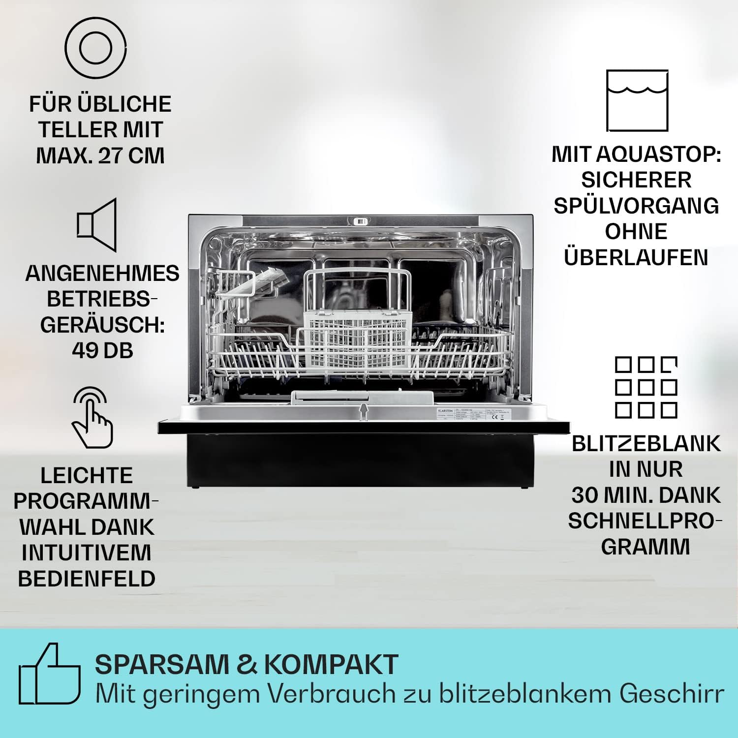 Klarstein – Spülmaschine Amazonia 60 Schwarz
