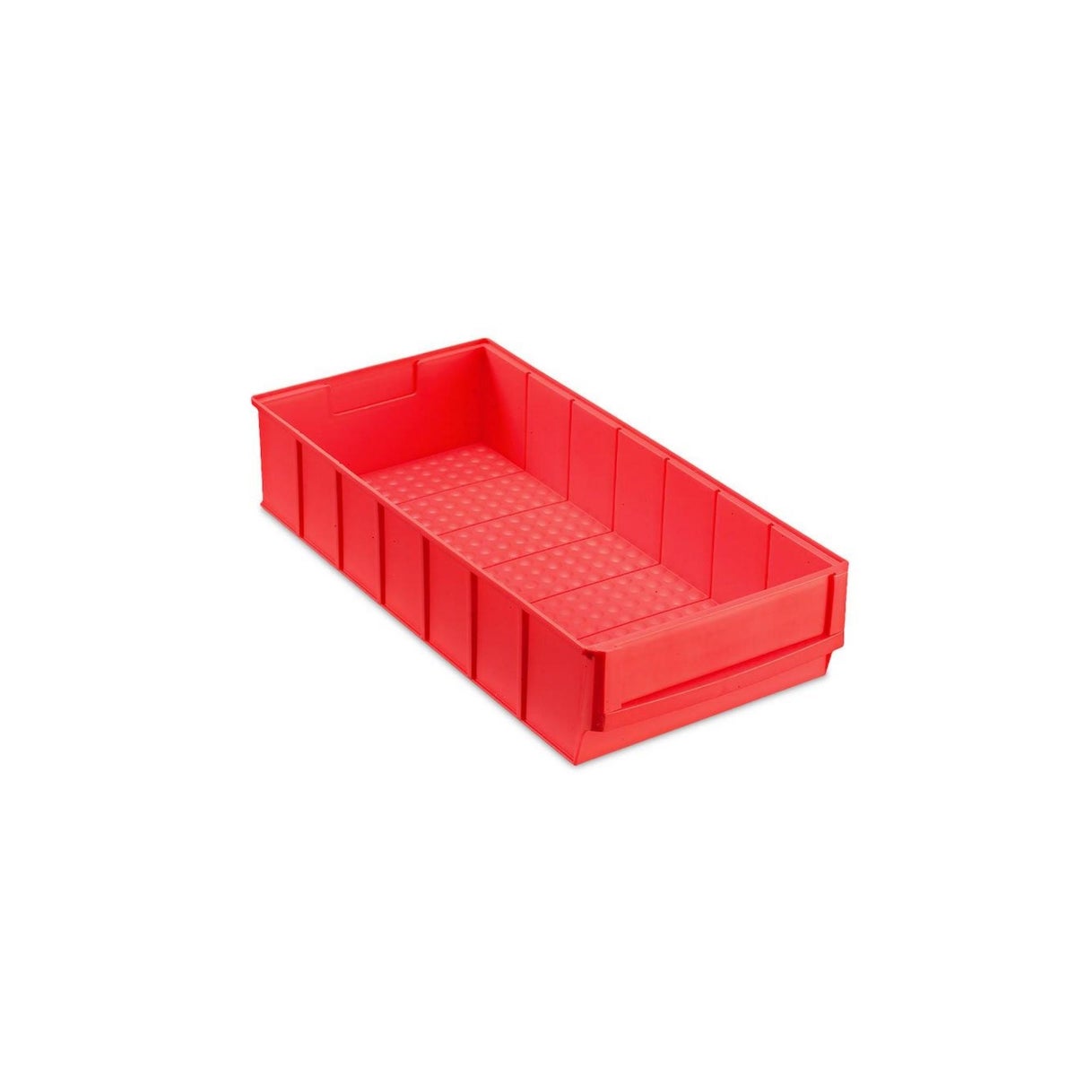 PROREGAL Rode Industriële Box 400 B HxBxD 8,1 x 18,3 x 40 cm 4,7 Liter Opbergdoos Assortimentsdoos Kleine Onderdelendoos