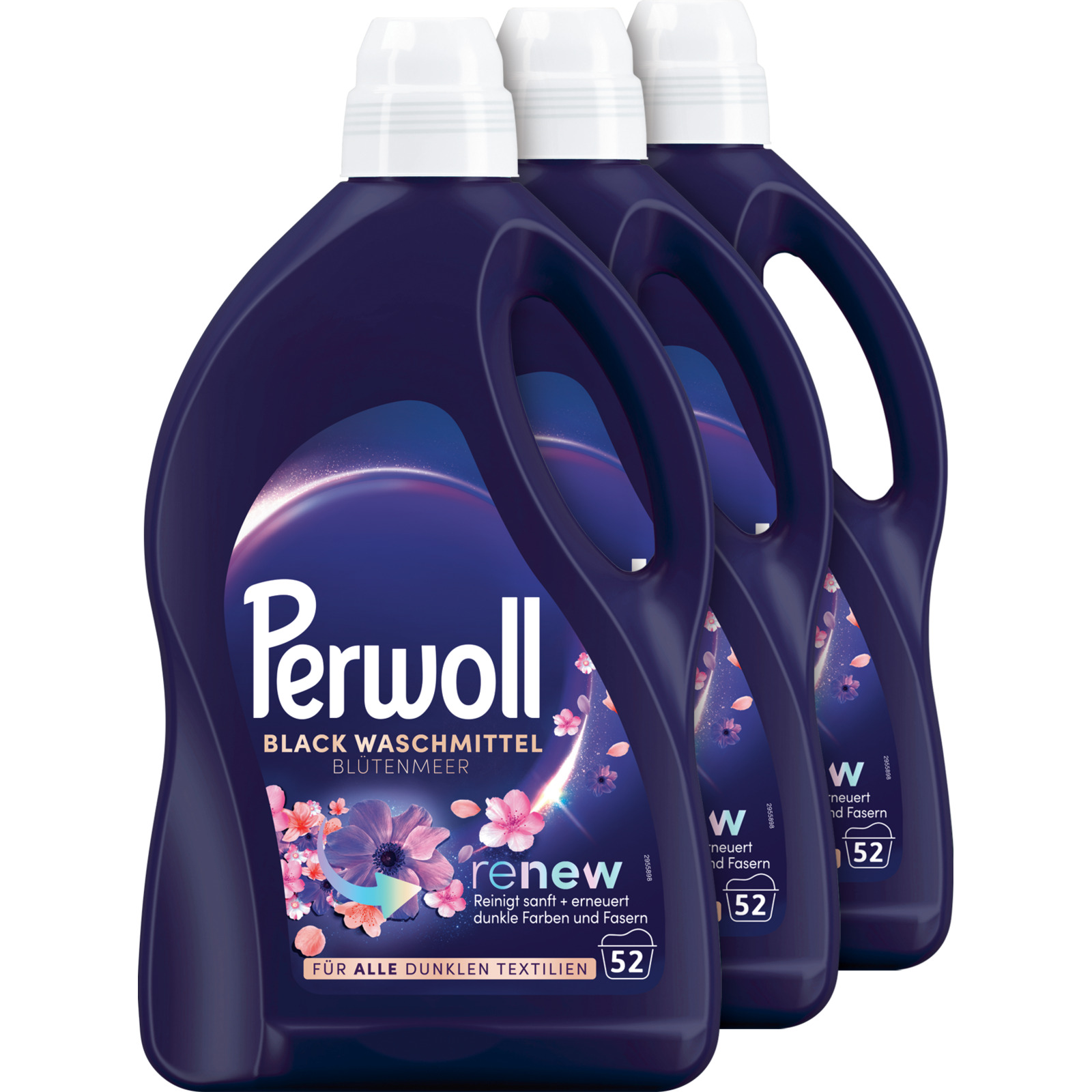 Perwoll Flüssigwaschmittel Black Blütenmeer 3 x 52 Waschgänge