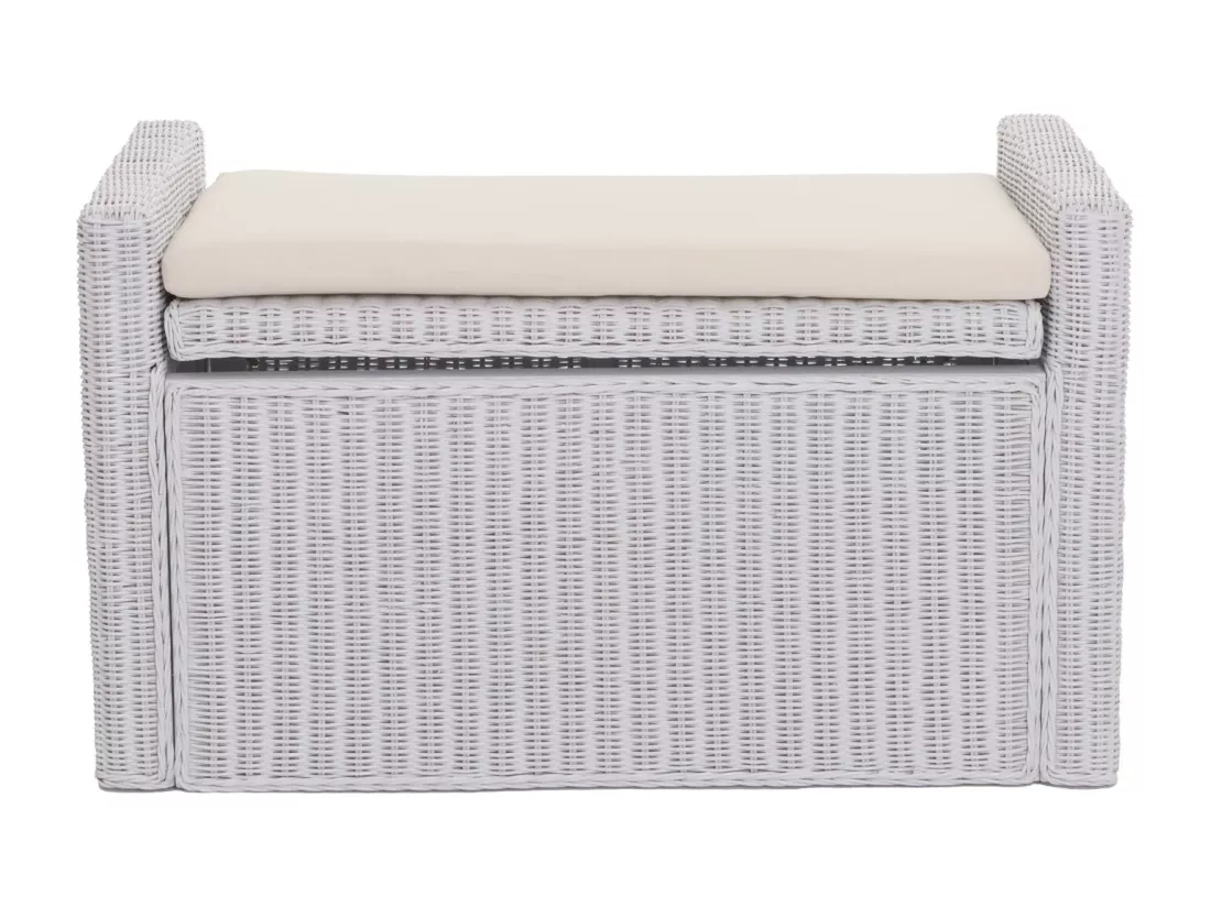Coffre de rangement Genua Rattan, blanc