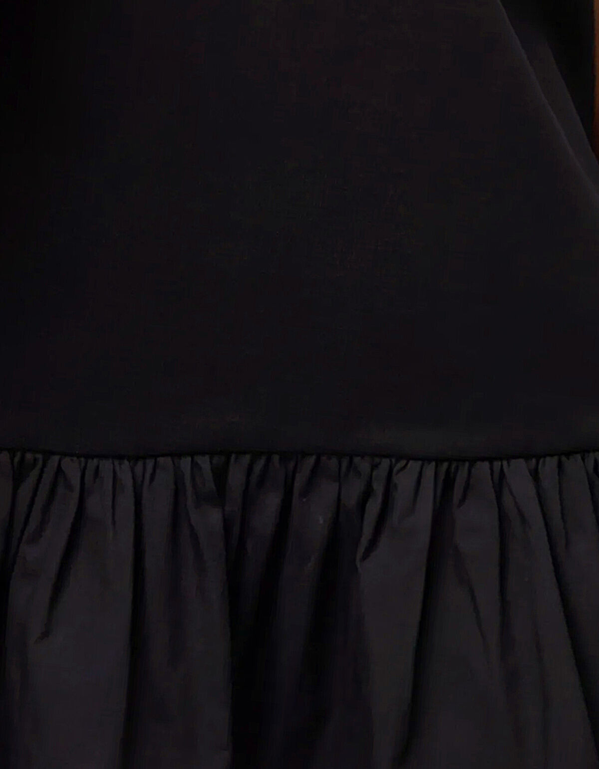 Ruffle T-shirt Mini Jurk Zwart