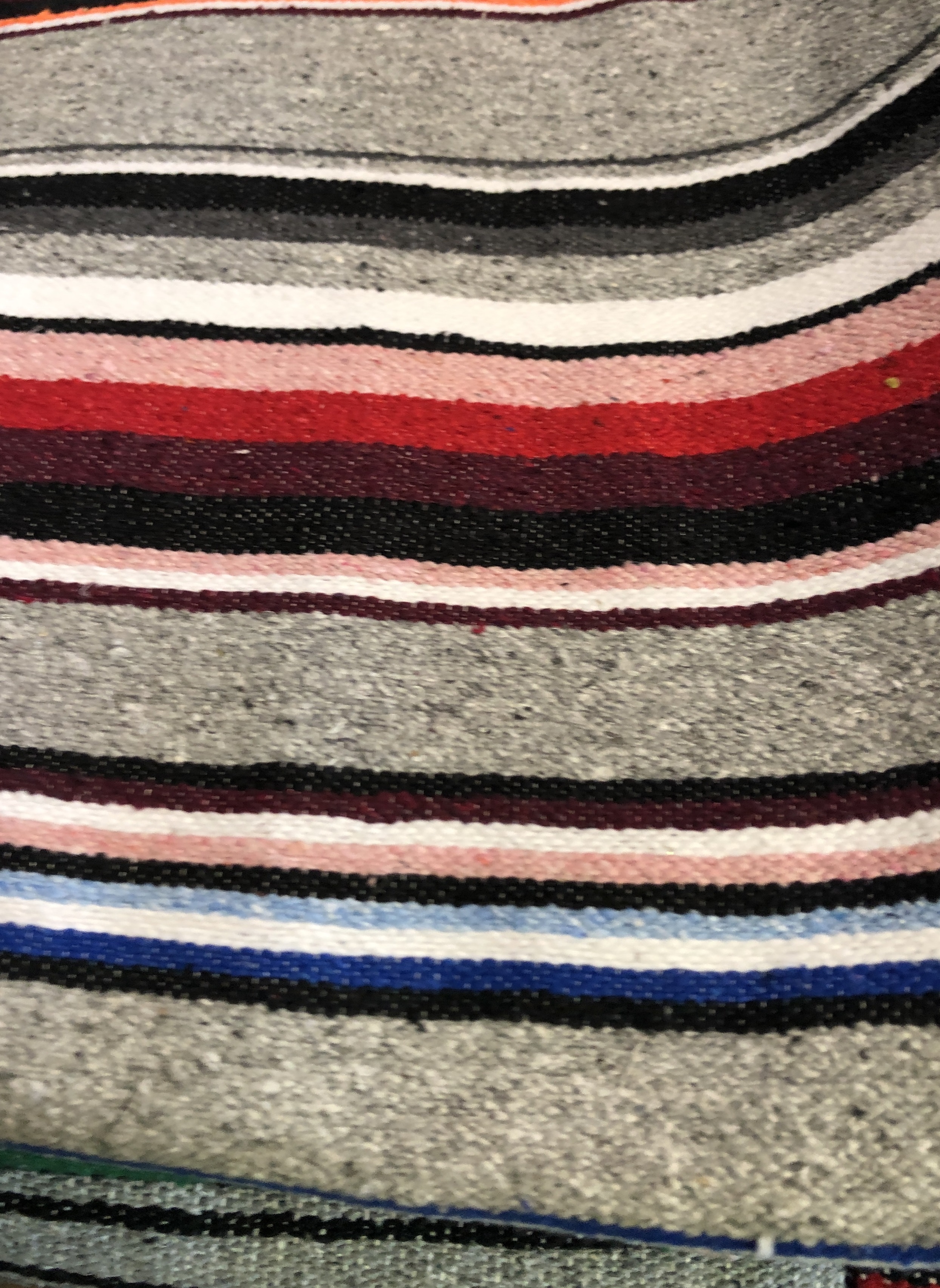 Side Shore Couverture Mex Blanket Mexicaine - Cotton Serape Charcoal