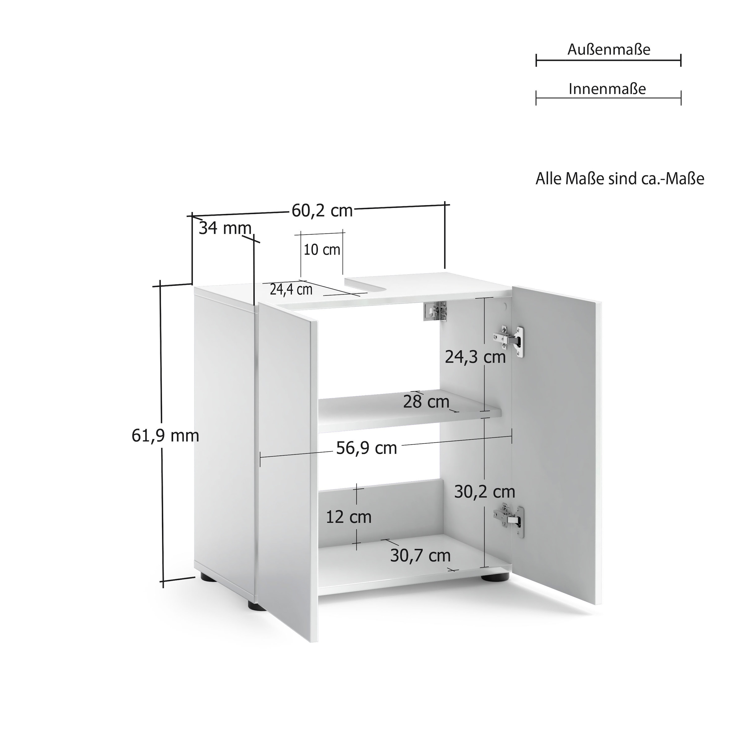 INOSIGN Waschbeckenschrank »Mister« Breite 60 cm