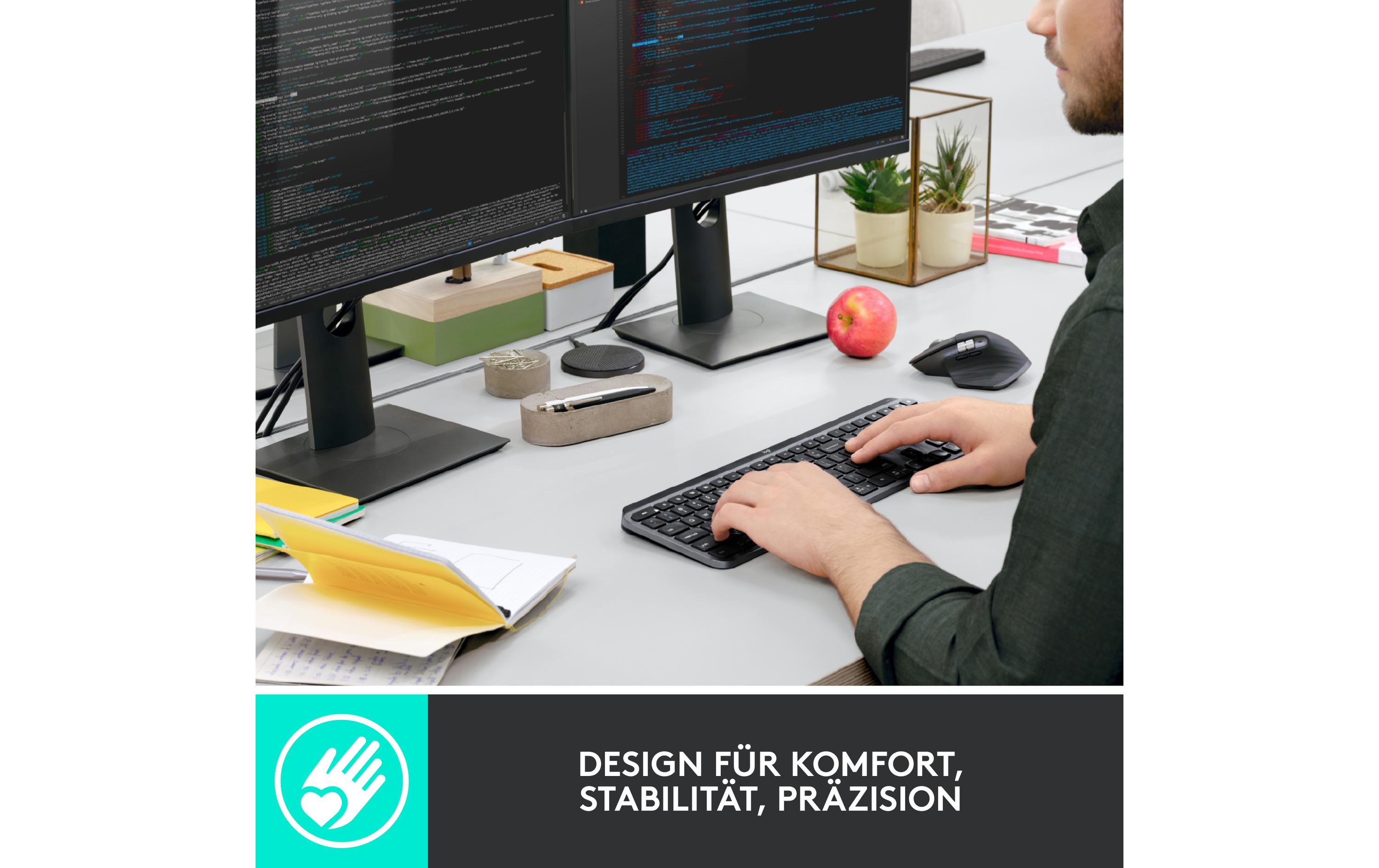 Tastatur Mx Keys for Business<br>Komfortable Business-Tastatur mit «Logitech Flow»-Technologie und Logi Bolt Empfänger