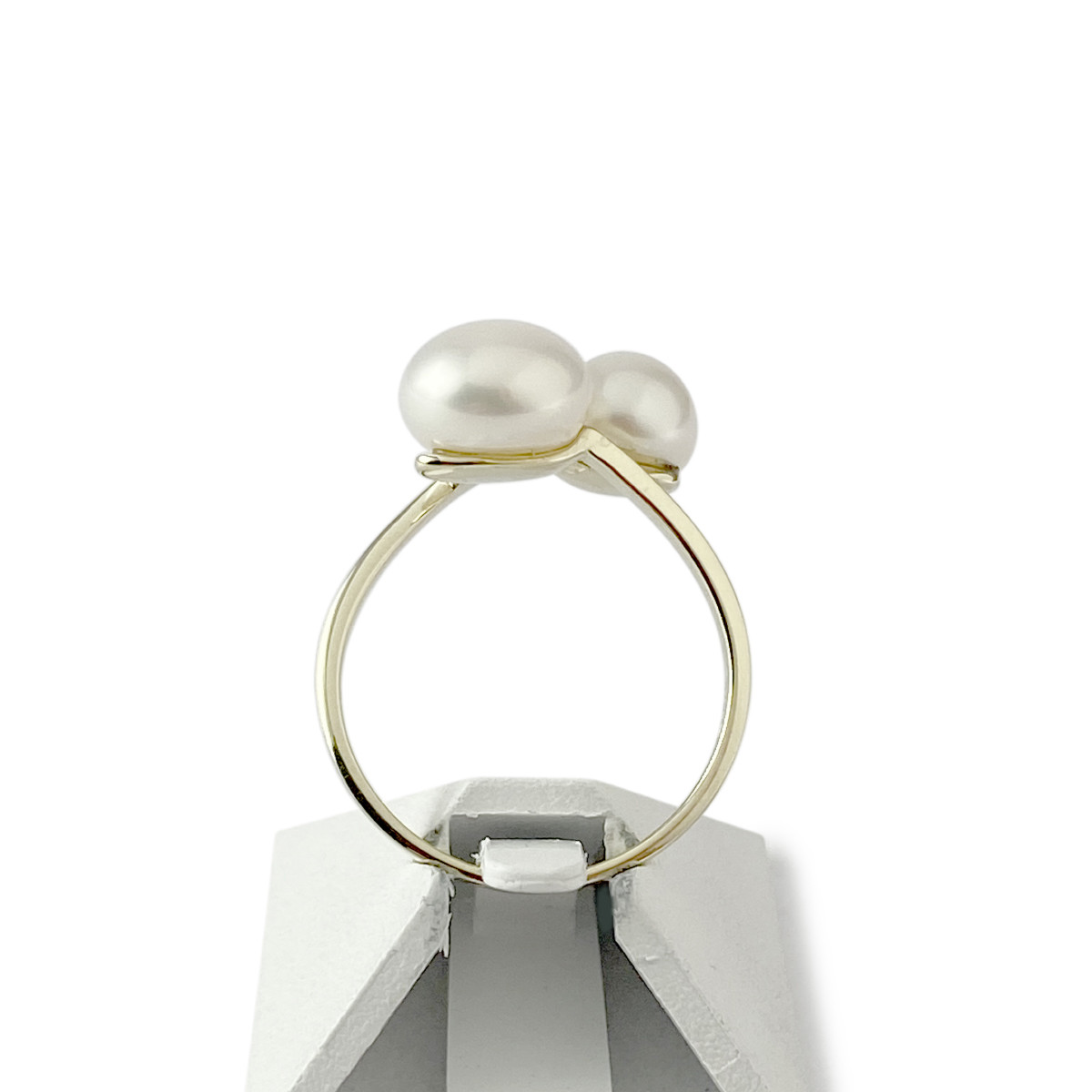 Bague d'occasion or 375 jaune diamant perles de culture