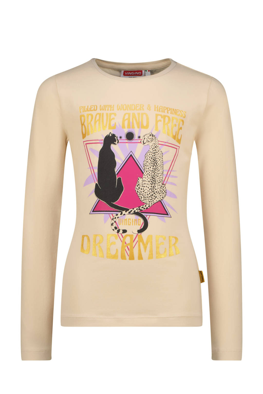 Vingino longsleeve Jitte met printopdruk ecru