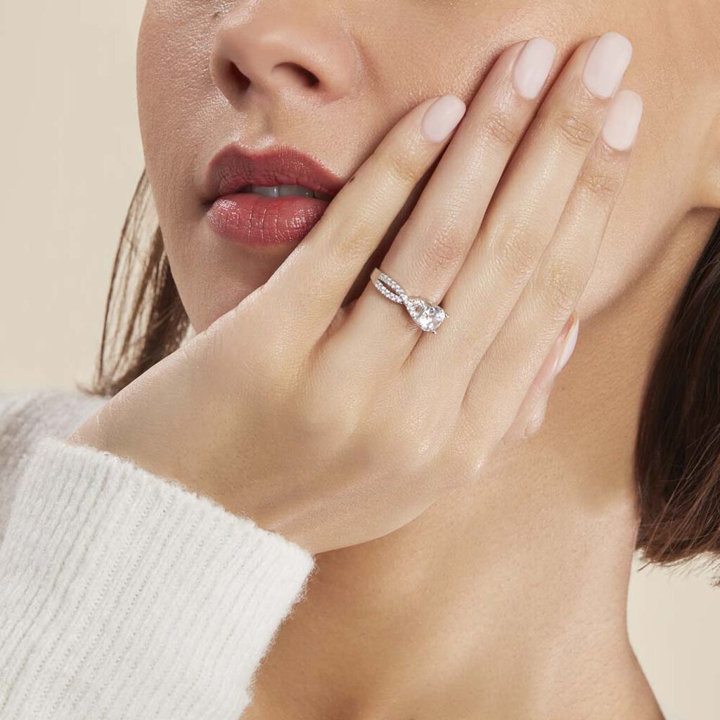 Bague Karin Argent Blanc Oxyde De Zirconium