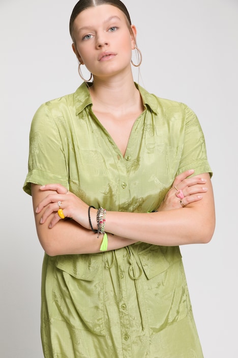 Hemdkleid, Halbarm, Hemdkragen, Animal Print