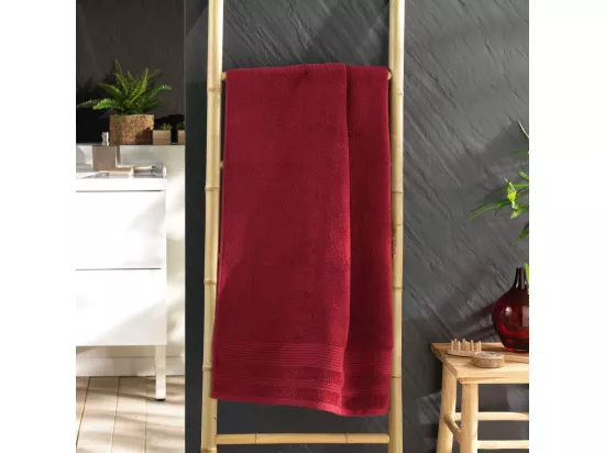 Drap de Douche 70 x 130 cm Tendresse Rubis - Eponge Unie