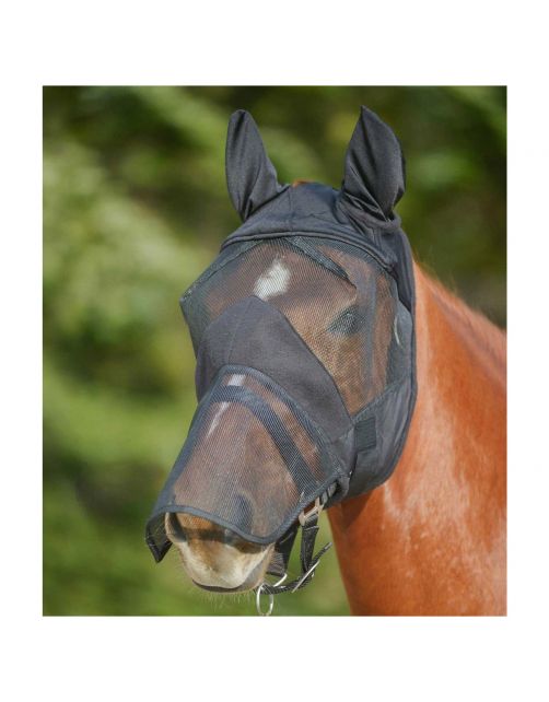 Waldhausen Luxe Vliegenmasker Met Oren En Neus Zwart - Anti insect