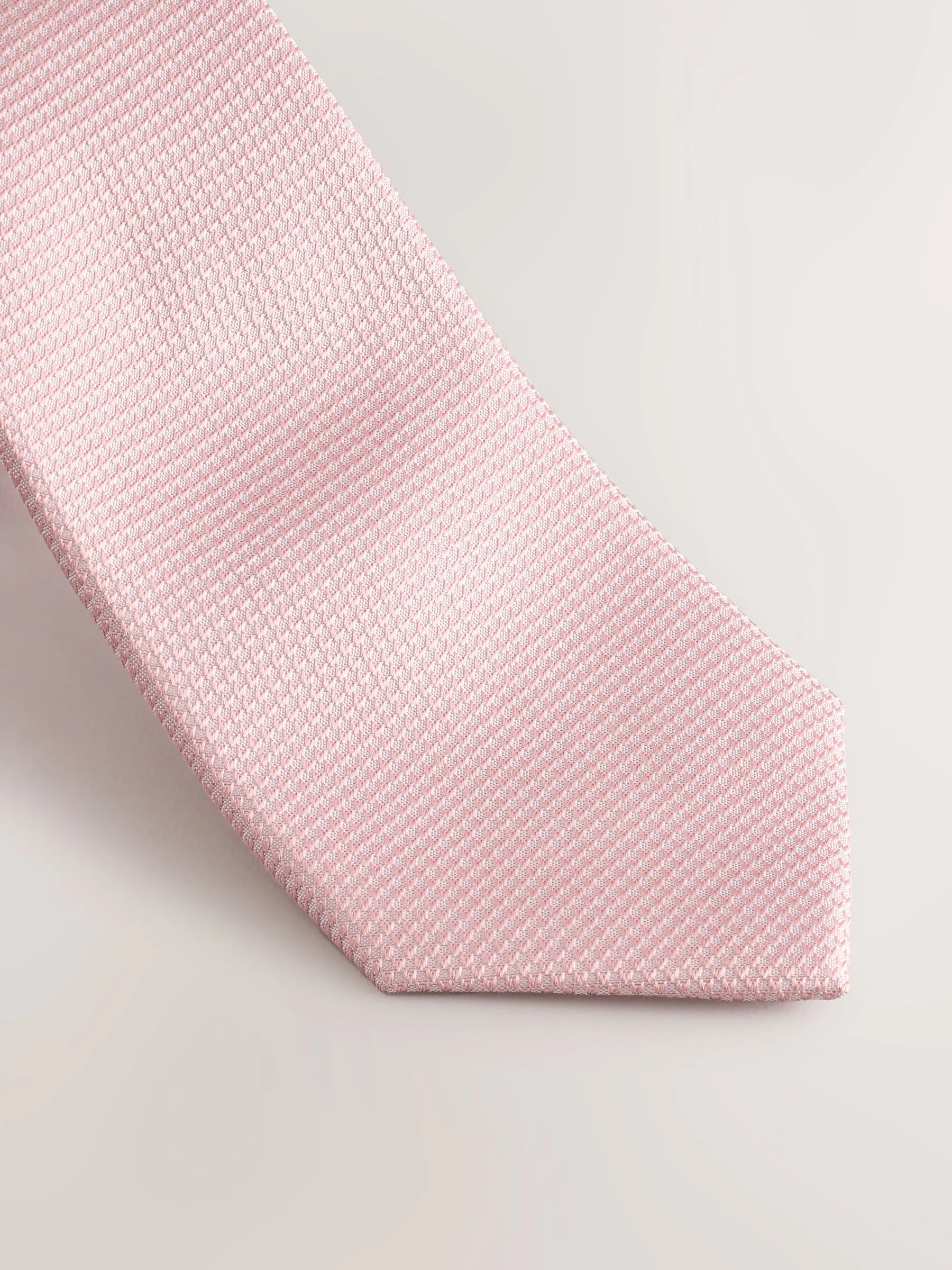 Roze - Set met textuurrijke stropdas en pochet