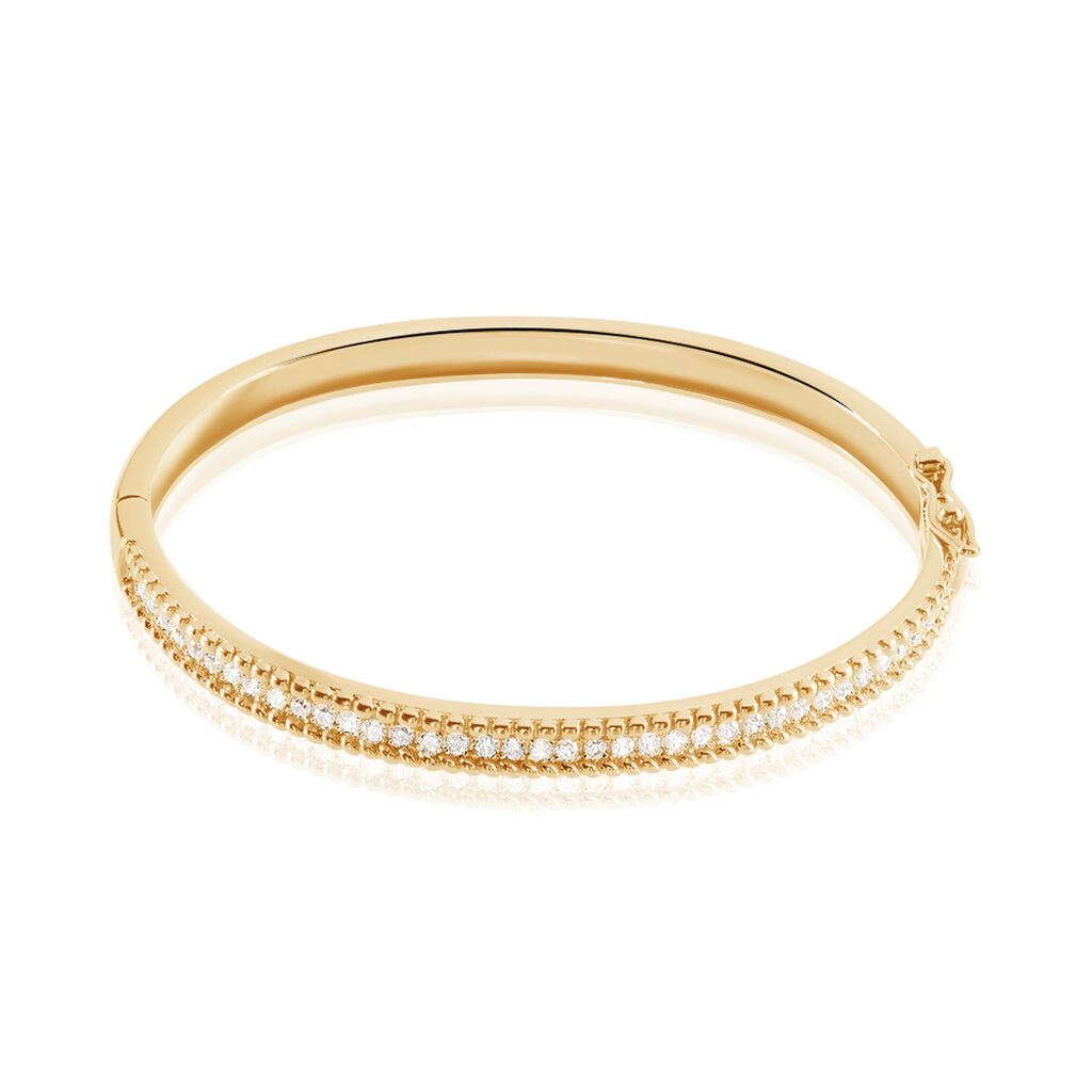 Bracelet Jonc Marie-baptistine Plaqué Or Jaune Oxyde De Zirconium