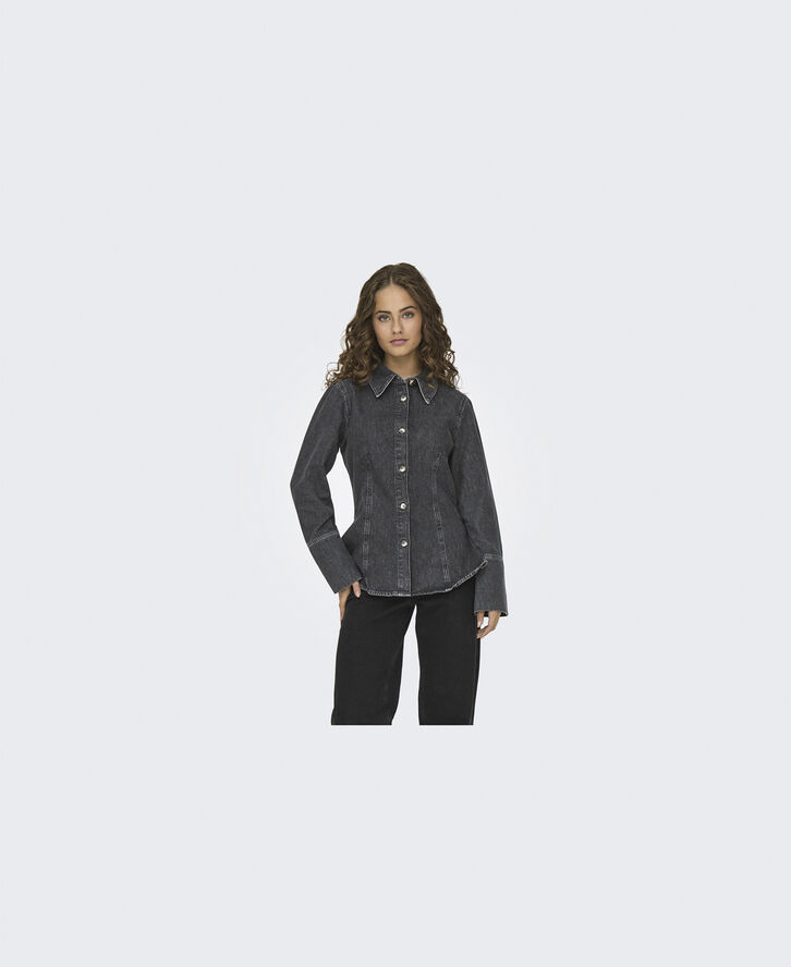 ONLY ONLNARA L/S FITTED DNM SHIRT SIK Washed black