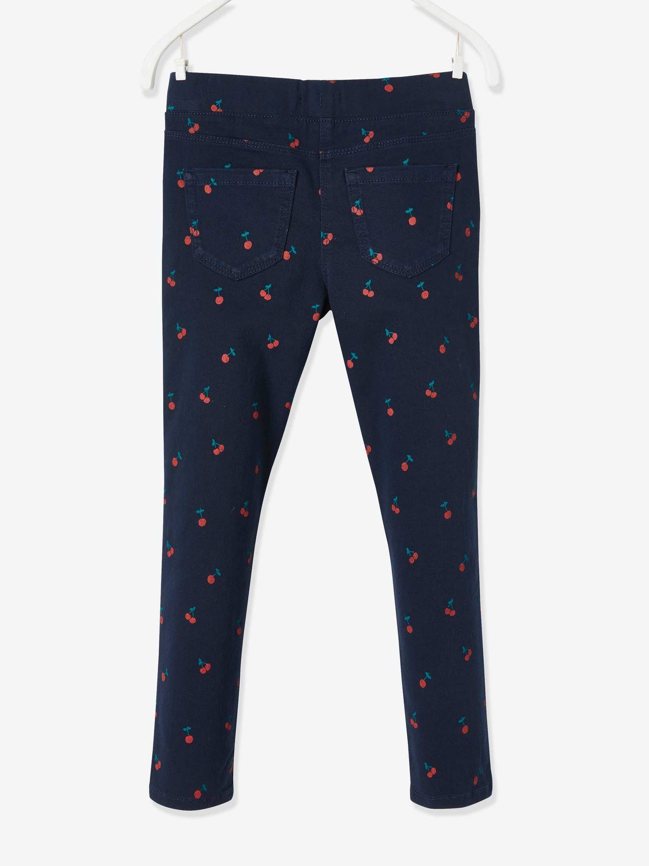Calça legging MorphologiK, modelagem slim, na altura do quadril, com estampa de cerejas, para meninas, estampa rosa claro.