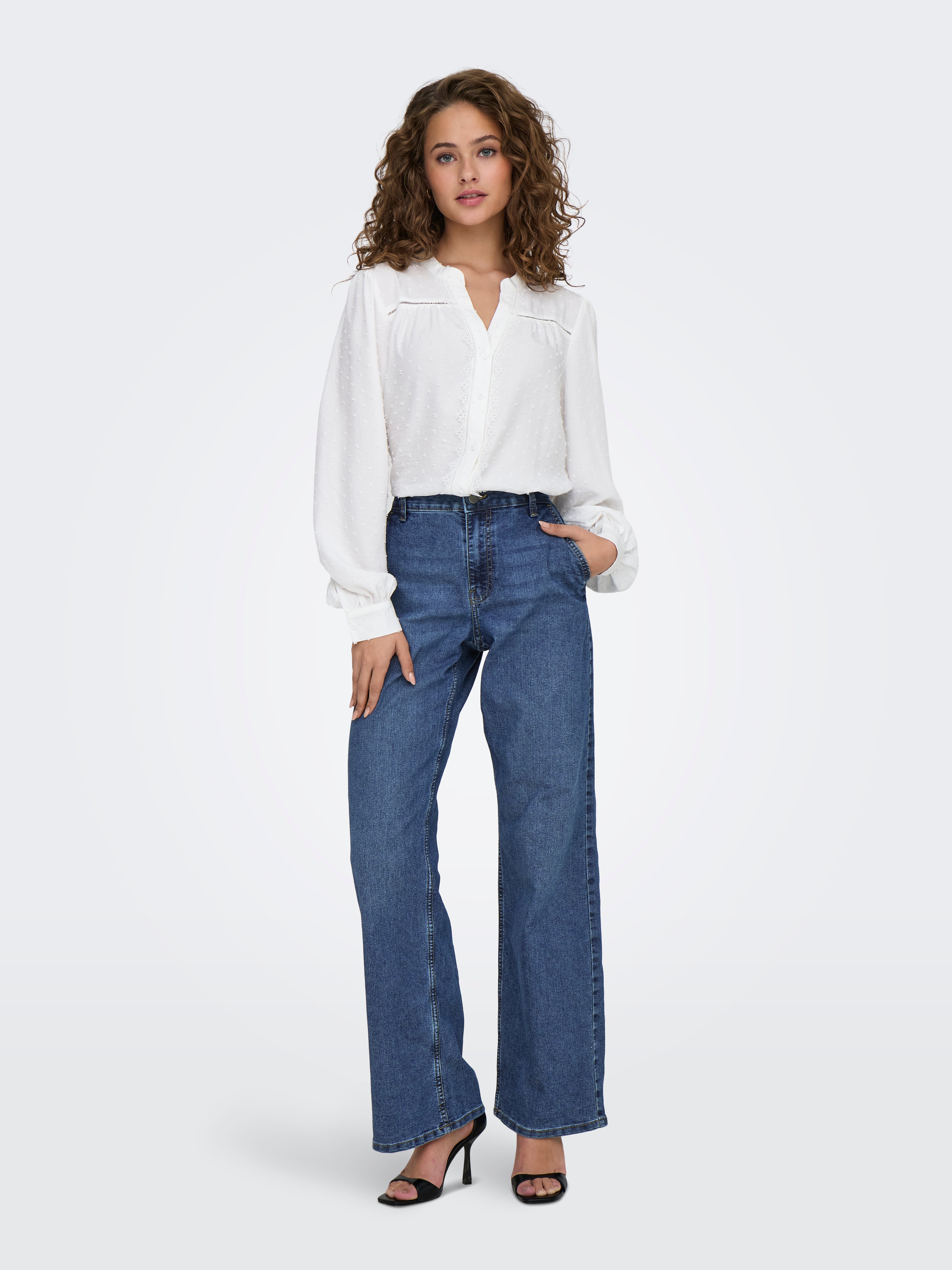 JDYMOON Hohe Taille Skinny Fit Jeans Medium Blue Denim