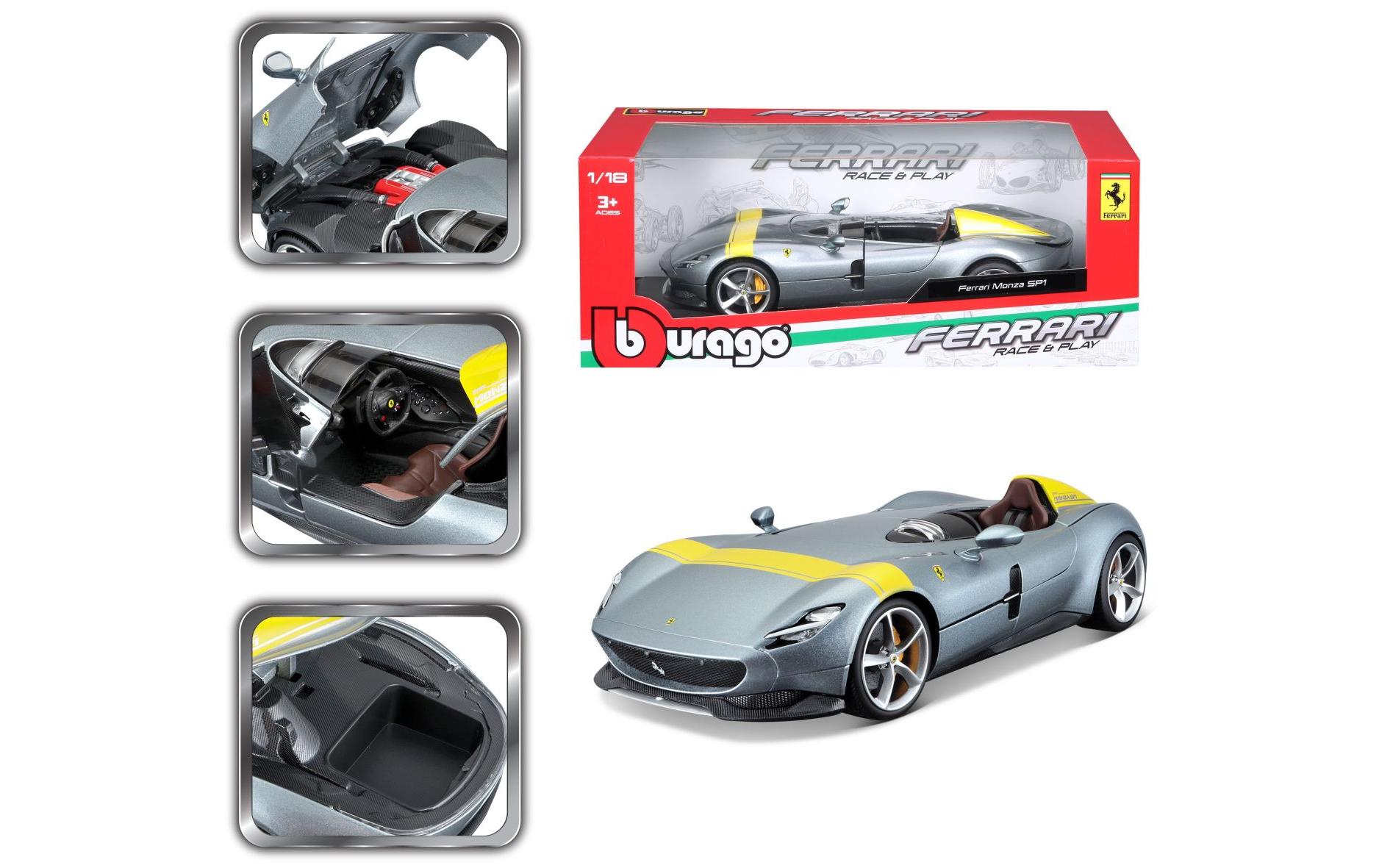 Ferrari R&P Monza SP1 Silber 1:18Sammlermodell im Massstab 1:18