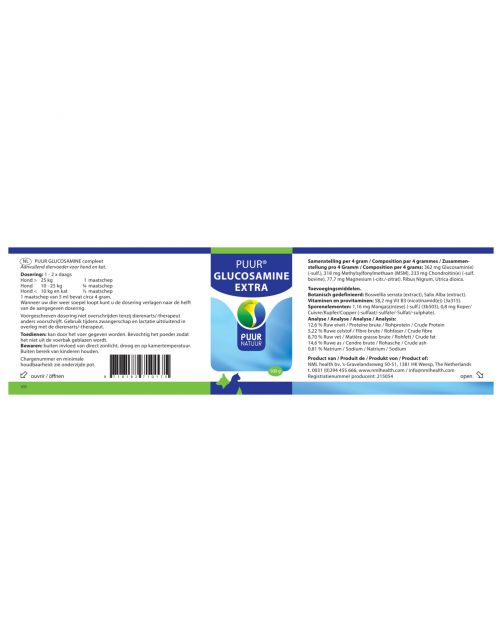 Puur Natuur Glucosamine Compleet Hond&Kat - Voedingssupplement - Gewrichten - Spieren