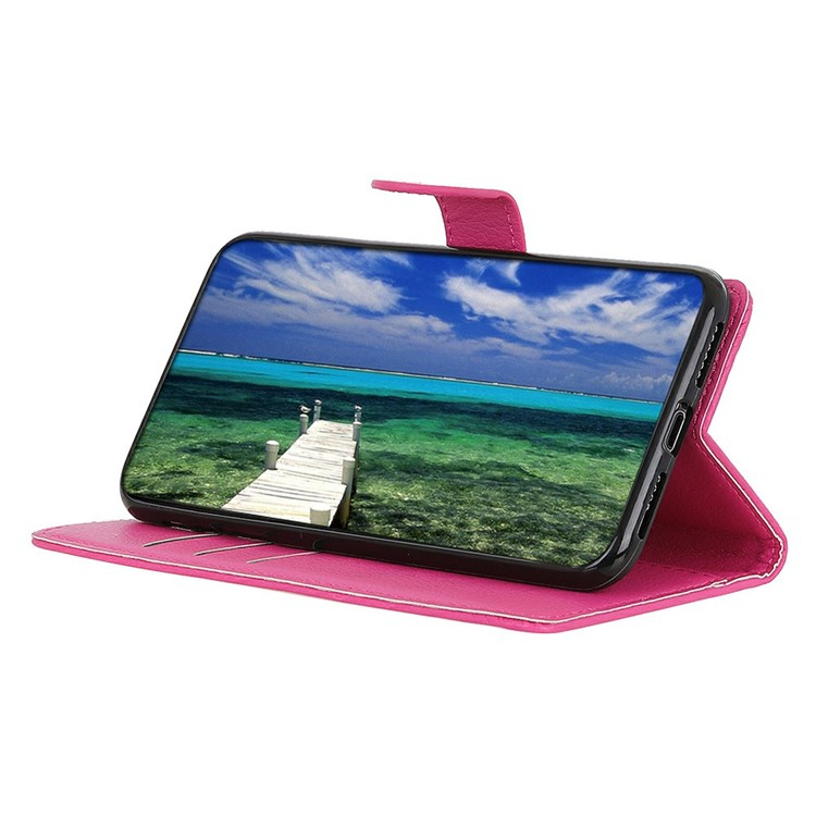 Samsung Galaxy A56 Leder Tasche Flip Cover Litchi Look - Pink