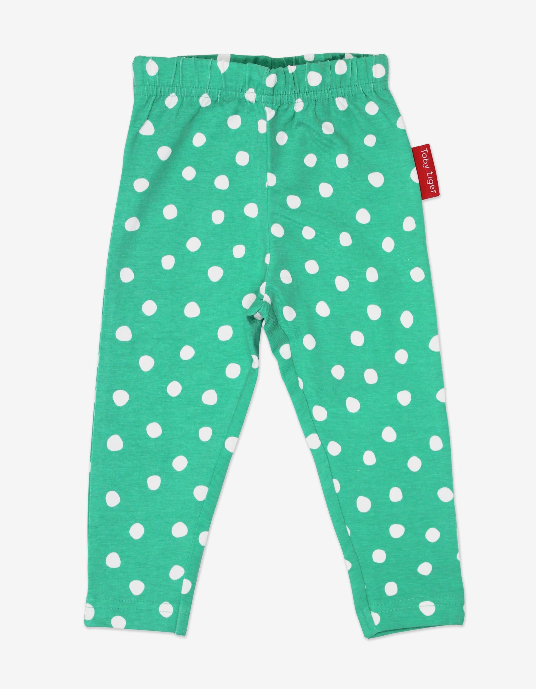 Toby Tiger Leggings mit grünen Punkten 2er Pack