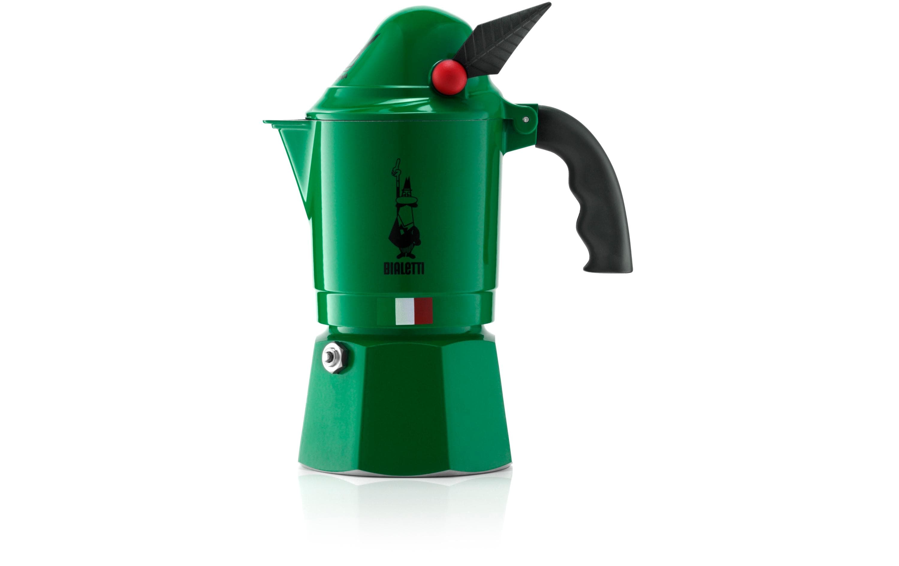 Espressokocher Break Alpina 3 Tassen, GrünItalienische Espressokanne – ein Design-Klassiker